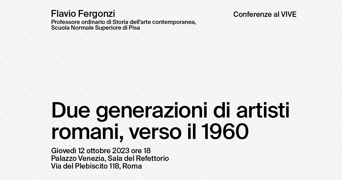 Due generazioni di artisti romani, verso il 1960